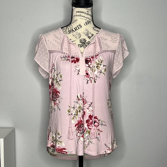 Daniel Rainn (PXS) Jarra Flutter Sleeve Tassel Knit Top Stitch Fix Sheer Detail - Picture 11 of 11